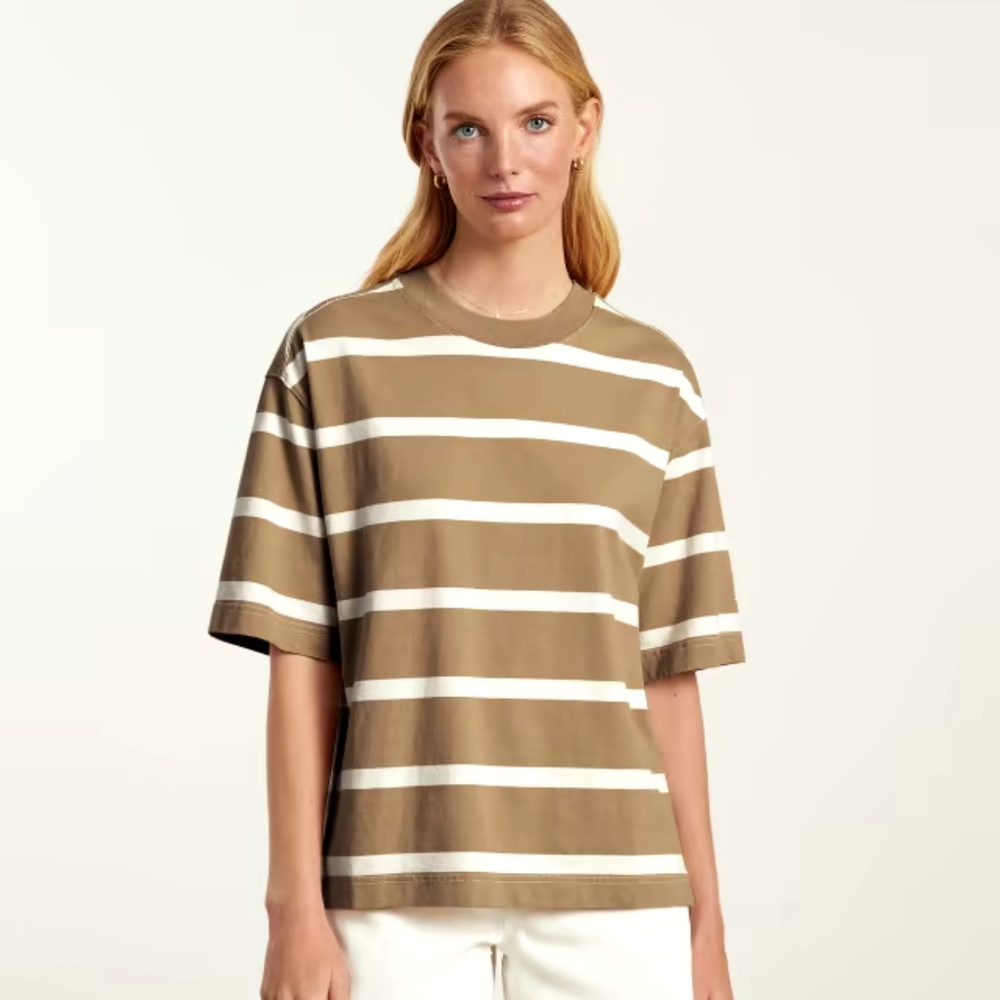 Everlane The Premium Weight Relaxed Tee in Iced Coffee